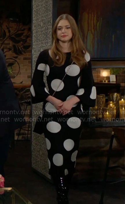 Claire's polka dot dress on The Young and the Restless