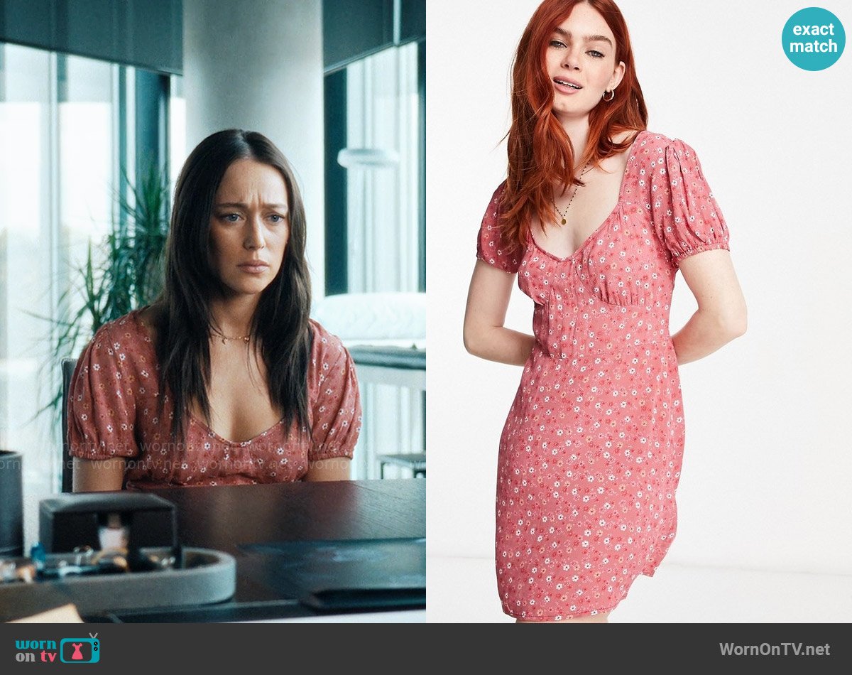 Cotton On Tie Back Mini Tea Dress In Pink Floral-multi worn by Milla (Alycia Debnam-Carey) on Apple Cider Vinegar