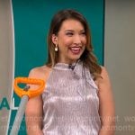 Courtney Cason’s metallic tie neck top on CBS Mornings