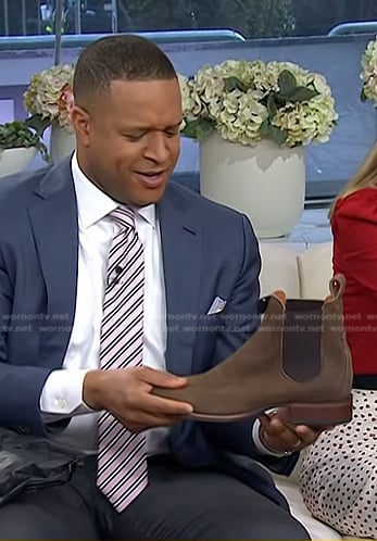 Craig Melvin's brown suede boots on Today