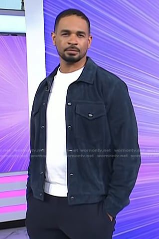 Damon Wayans Jr.’s navy suede jacket on Today