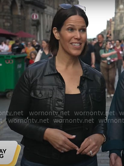 Dana's leather trucker jacket on CBS Mornings
