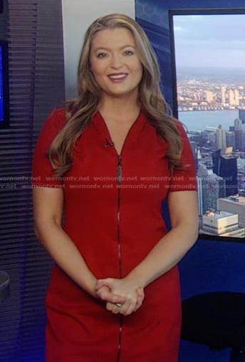 Dani's red zip front dress on Good Morning America