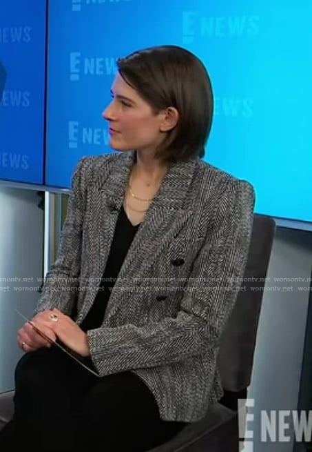 Daryn Carp's herringbone blazer on E! News