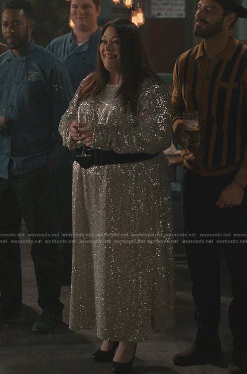 Dana's silver sequin dress on Sweet Magnolias