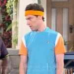 Dave’s turquoise and orange colorblock t-shirt and shorts set on The Neighborhood