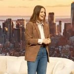 Drew’s suede blazer and jeans on The Drew Barrymore Show