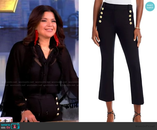 Derek Lam 10 Crosby Robertson High Waisted Crop Flare Pants worn by Ana Navarro on The View