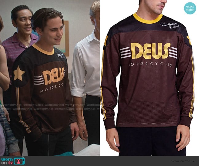 Deus Ex Machina Fantasma Moto Jersey worn by Robby Keene (Tanner Buchanan) on Cobra Kai