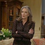 Diane’s black lace top and skirt set on The Young and the Restless