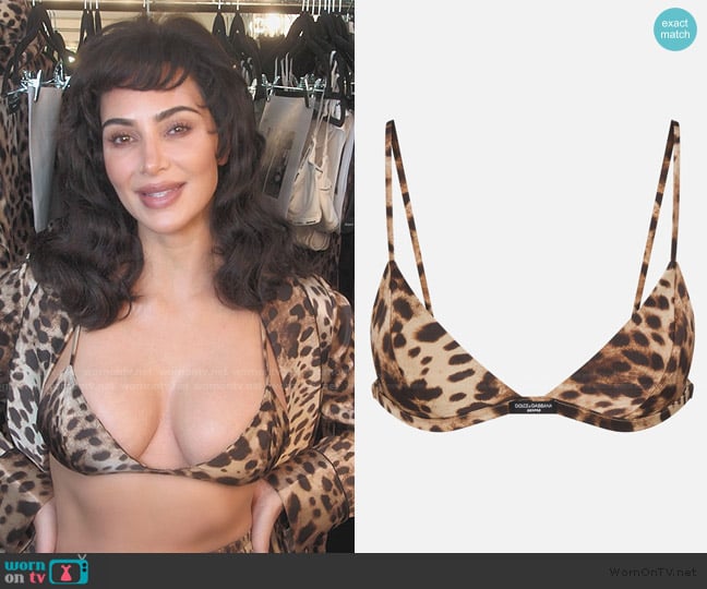 Dolce and Gabbana x Skims Silk Triangle Bralette worn by Kim Kardashian (Kim Kardashian) on The Kardashians