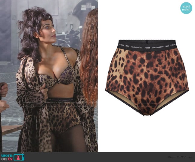 Dolce and Gabbana x Skims Stretch Satin HIgh-Waisted Brief worn by Kim Kardashian (Kim Kardashian) on The Kardashians