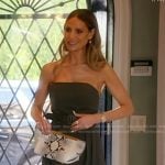 Dorit’s grey strapless belted jumpsuit on The Real Housewives of Beverly Hills