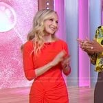 Dr. Whitney Bowe’s orange draped dress on Good Morning America