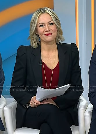 Dylan's black puff sleeve blazer on Today
