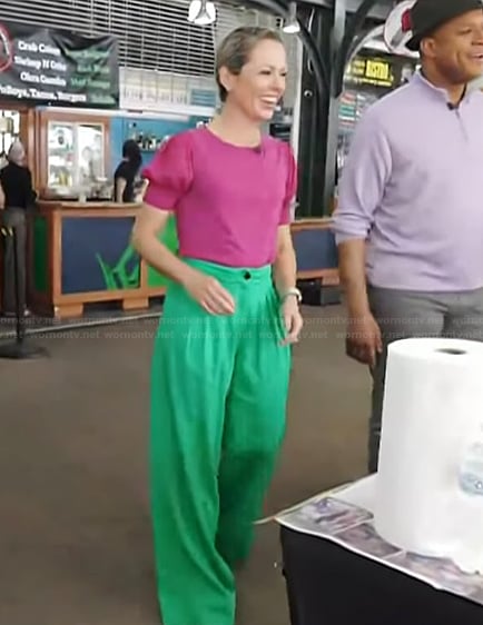 Dylan's green pleated pants on Today