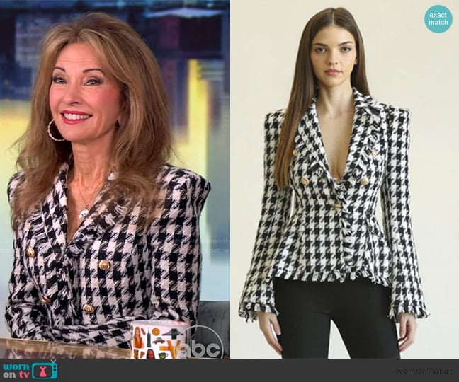 Edite Mode Textured Gold Detail Jacket worn by Susan Lucci on The View