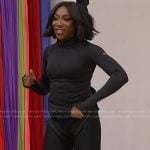 Ego Nwodim’s black zip top and leggings on Today