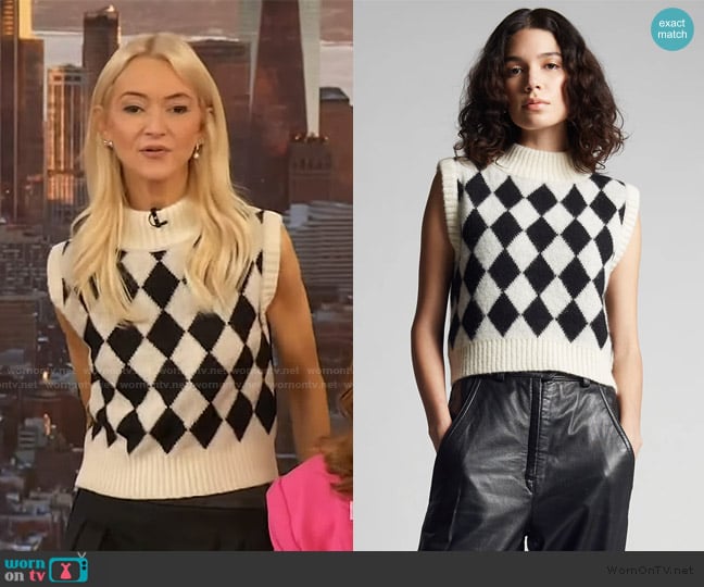 Zanna Roberts’ check print vest on The Drew Barrymore Show