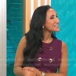 Elizabeth Werner’s purple grommet detail dress on CBS Mornings