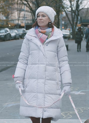 Elsbeth's white down coat jacket on Elsbeth