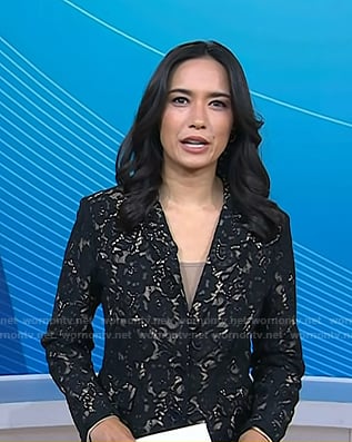 Emilie's black lace blazer on Today