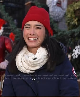 Emilie's navy down coat on Today