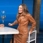 Emily Orozco’s brown leather shirtdress on Access Hollywood