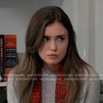 Emma’s grey embellished star sweater on General Hospital