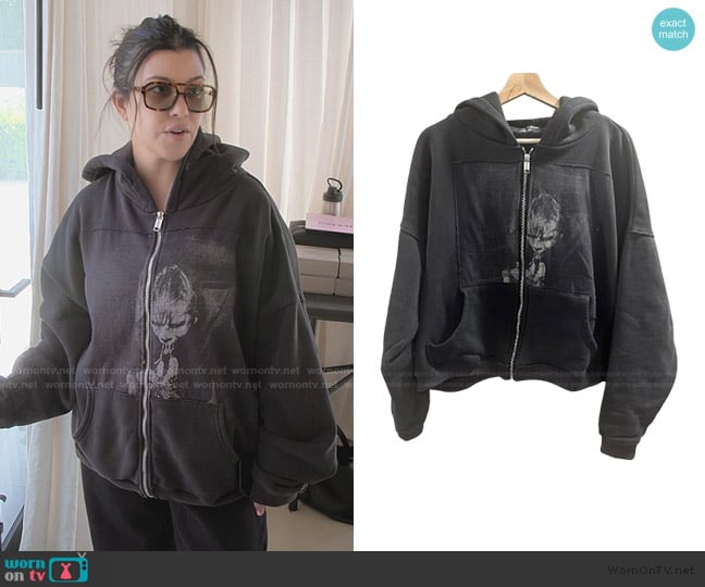 Enfants Riches Deprimes Printed Hoodie worn by Kourtney Kardashian (Kourtney Kardashian) on The Kardashians