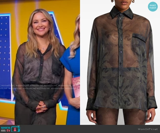 Etro Printed Silk Shirt worn by Kate Hudson on Good Morning America