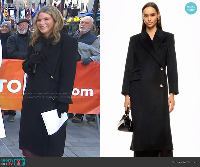 Eudon Choi x RTR Fitted Long Wool Coat worn by Jenna Bush Hager on Today