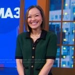 Eva’s green short sleeve cardigan on Good Morning America