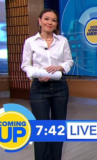 Eva's wide leg jeans on Good Morning America