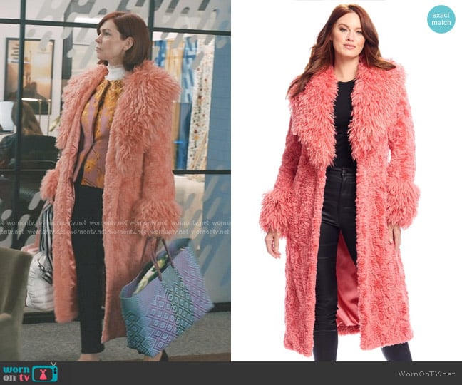 Fabulous Furs Faux Fur Fri-Yay! Coat in Bubblegum worn by Elsbeth Tascioni (Carrie Preston) on Elsbeth