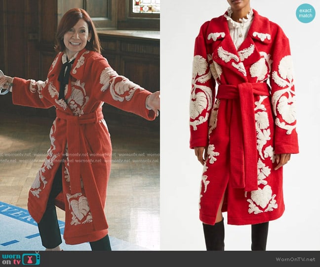 Farm Rio Helen Sculpted Fleece Coat worn by Elsbeth Tascioni (Carrie Preston) on Elsbeth