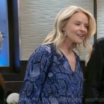 Felicia’s blue snake print blouse on General Hospital