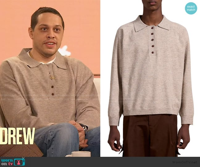 Found Oversize Polo Sweater worn by Pete Davidson on The Drew Barrymore Show