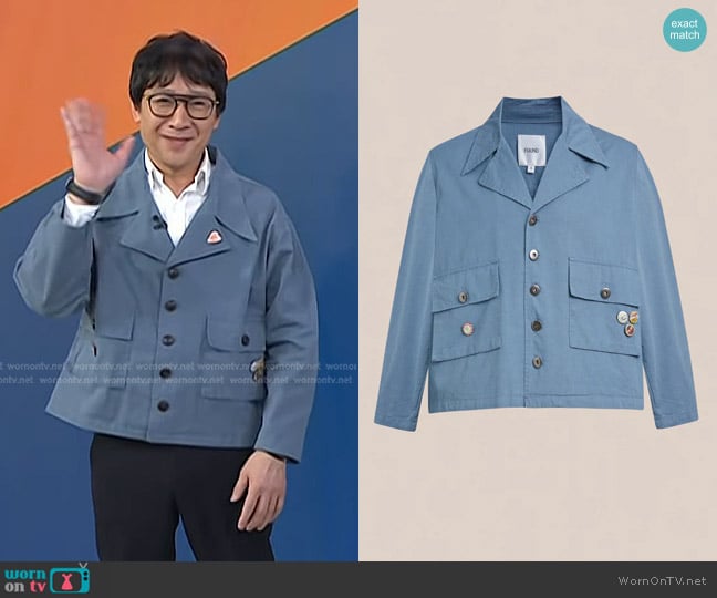  Found Patina Work Jacket in vintage blue worn by Ke Huy Quan on Today