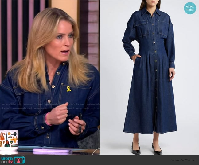 Frame Nipped Long Sleeve Twill Maxi Dress worn by Sara Haines on The View