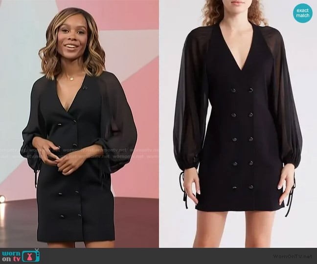 Frame Crepe de chine blazer minidress worn by Zuri Hall on Access Hollywood