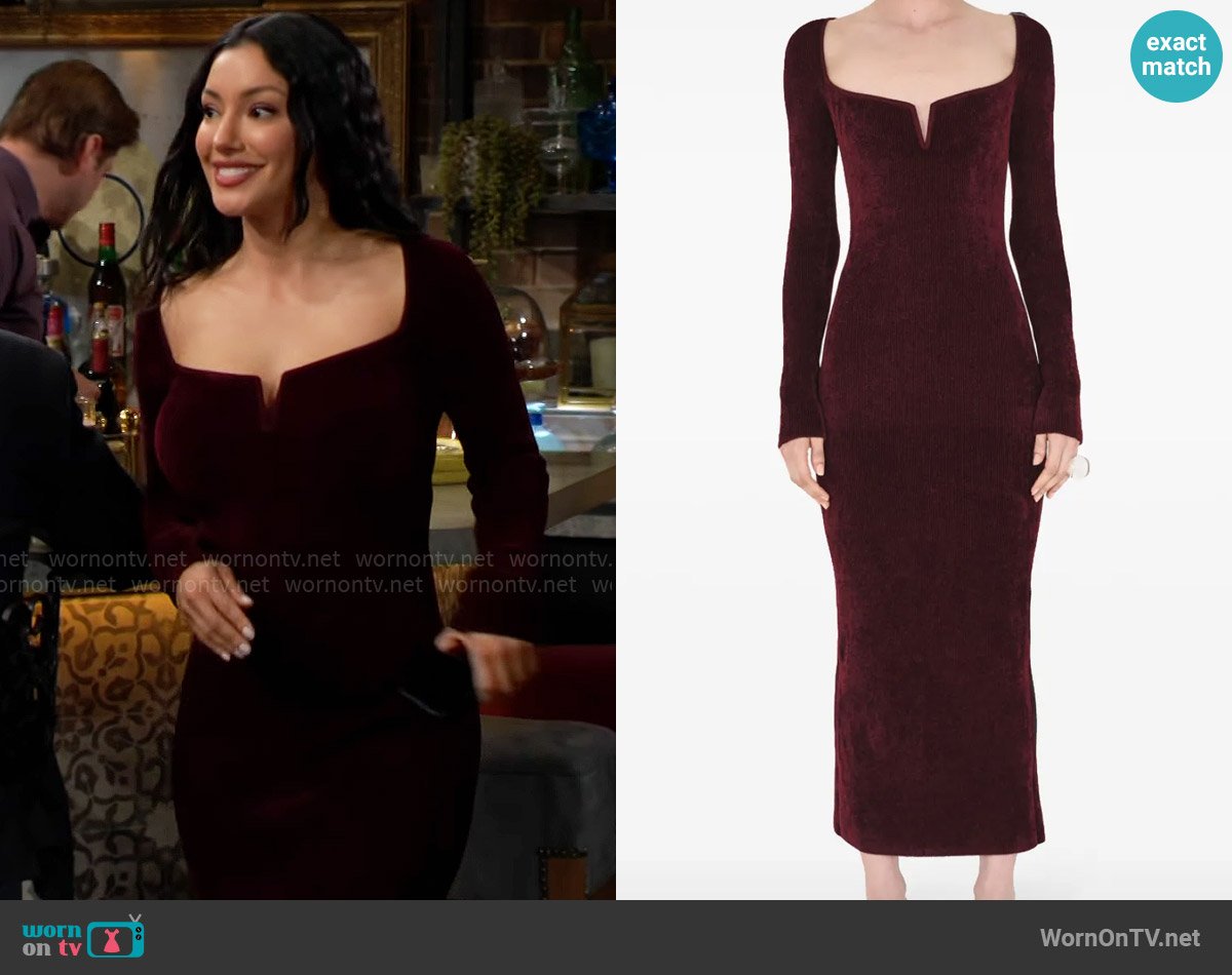 Galvan Freya Dress worn by Audra Charles (Zuleyka Silver) on The Young and the Restless