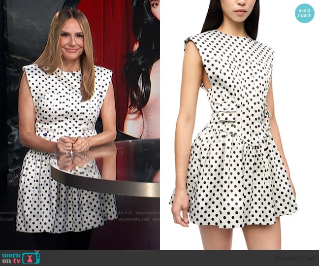 Keltie’s white polka dot mini dress on E! News