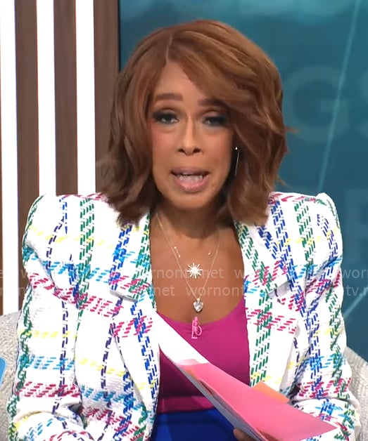 Gayle King's checked blazer on CBS Mornings