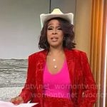 Gayle King’s red velvet suit on CBS Mornings