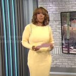 Gayle King’s yellow knit long sleeve dress on CBS Mornings