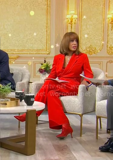 Gayle's red jumpsuit on CBS Mornings