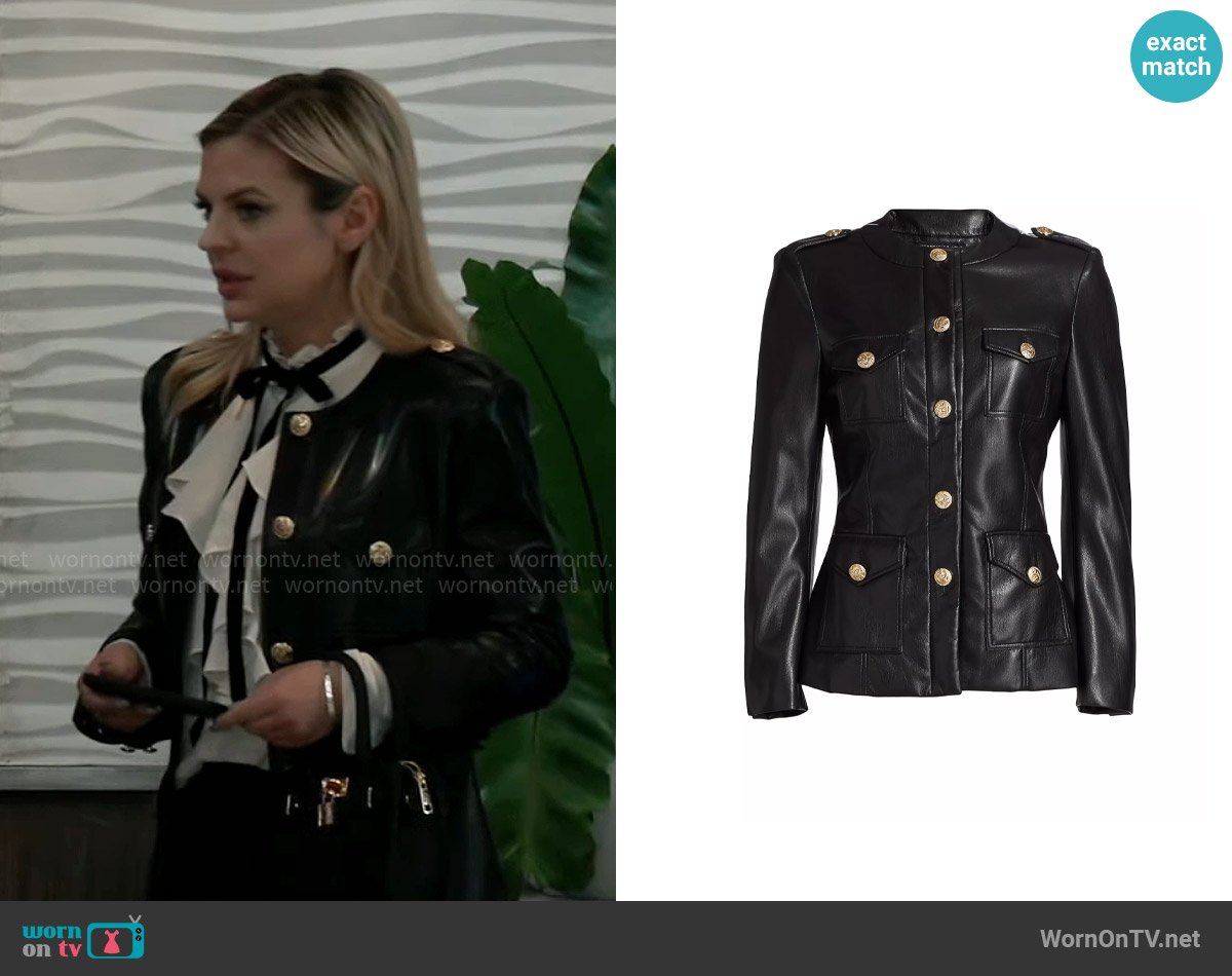 Generation Love Larsine Faux Leather Blazer worn by Maxie Jones (Kirsten Storms) on General Hospital