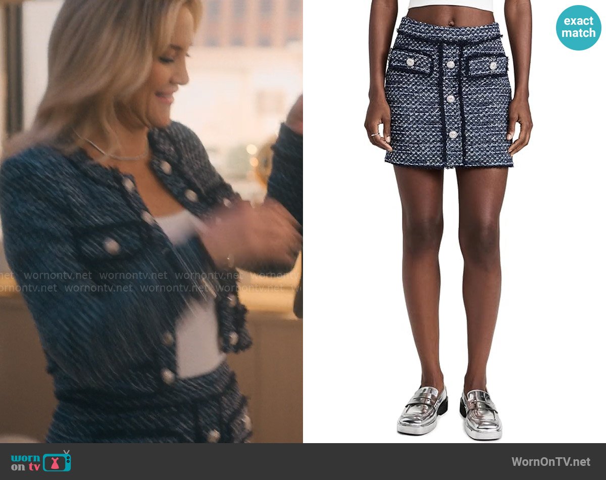 Generation Love Sandra Tweed Skirt worn by Isla Gordon (Kate Hudson) on Running Point