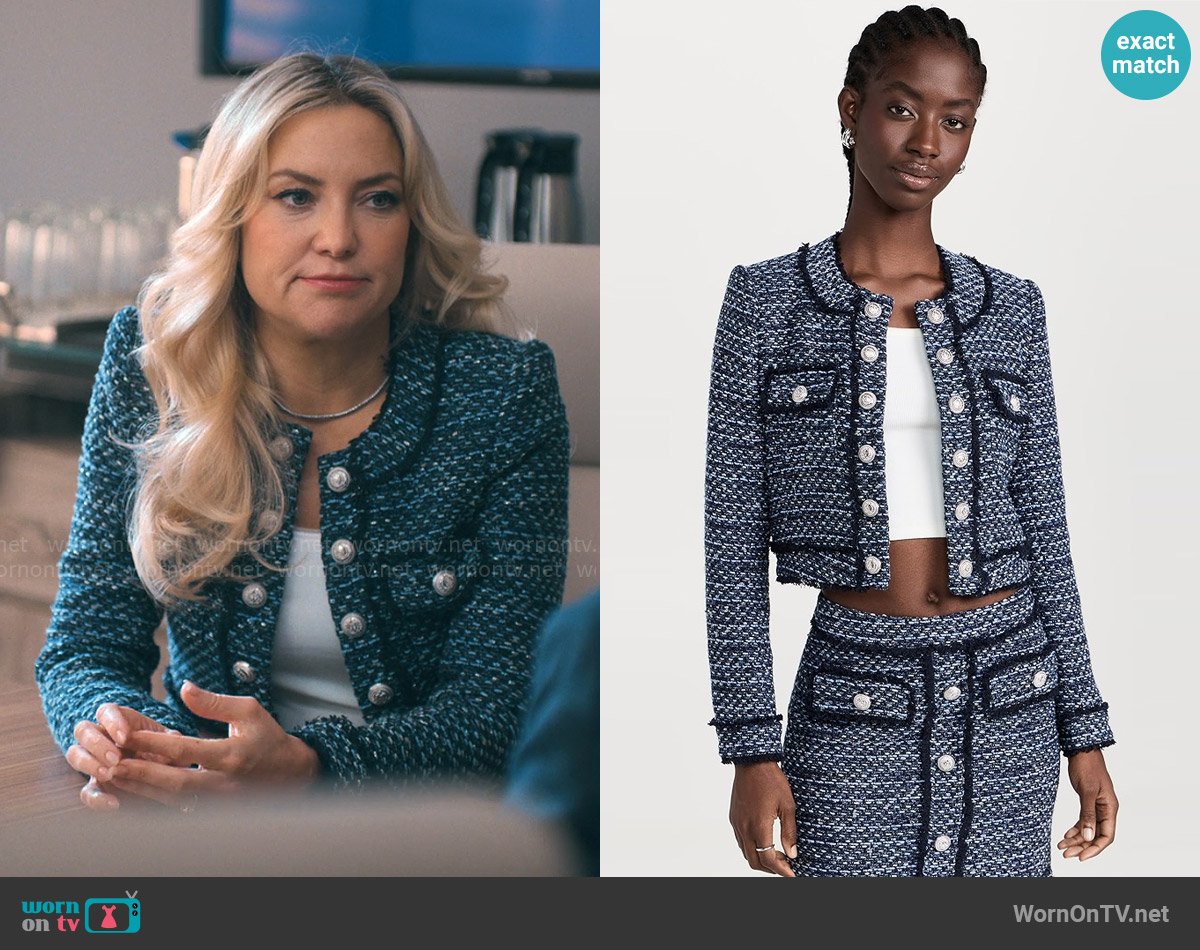 Generation Love Viv Tweed Jacket worn by Isla Gordon (Kate Hudson) on Running Point